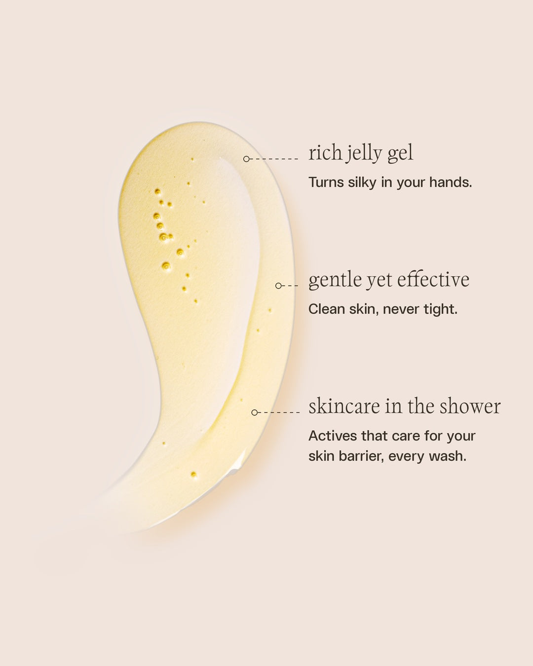 Mosey Elysian Eucalyptus body cleanser gel texture: rich jelly gel, gentle yet effective, skincare in the shower