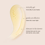 Mosey Elysian Eucalyptus body cleanser gel texture: rich jelly gel, gentle yet effective, skincare in the shower