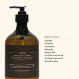 Mosey Elysian Eucalyptus body cleanser made without sulfates, parabens, phthalates, silicones, mineral oils, artificial fragrances and colours